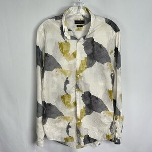 Zara Slim Fit Abstract Print Button-Up Shirt Men’s Large L